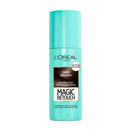 L'Oreal Paris Magic Retouch Root Touch Up Hair Colour Spray, 2 Dark Brown - Temporary Hair Colour That Conceals Grey Hair, 75 ml