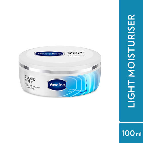 Vaseline Cloud Soft, Light Moisturiser, 100 ml, for Plump, Soft Skin, with Ceramides & Hyaluron Fillers, 10X Hydration Volume, Non-Sticky