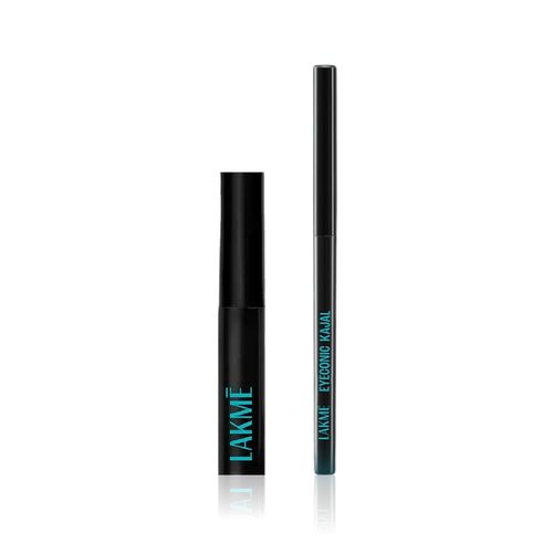 Lakme Power Kajal & Liner Set (Eyeconic Kajal Deep Black – 0.35 gm + 9 to 5 Eyeconic Liquid Eyeliner – 4.5 ml) Combo of 2
