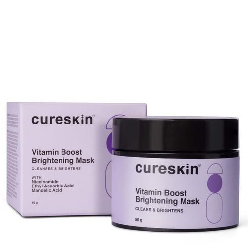 Cureskin Vitamin Boost Mask for Glowing Skin | Fruit Based AHA Tan Removal Face Pack Mask for Women & Men | Remove Dead Skin (50 gm)