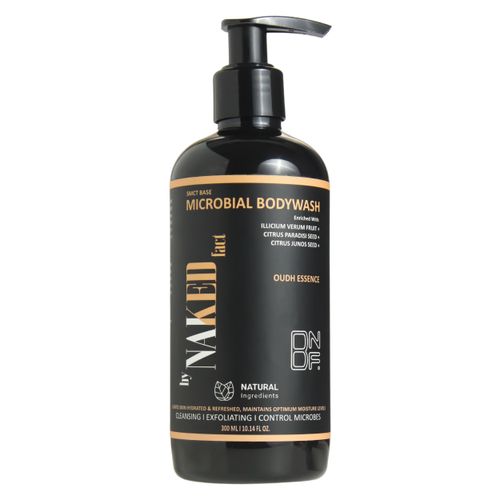 By Naked Fact Smct Base Microbial Oud Unisex Body Wash | Refreshing Shower Gel For Deep Cleansing, Exfoliating, Hydrating, Moisturising, Softer & Smoother Skin Infused With Citrus Paradisi Seed, Illicium Verum Fruit, Citrus Junos Seed-300 ml