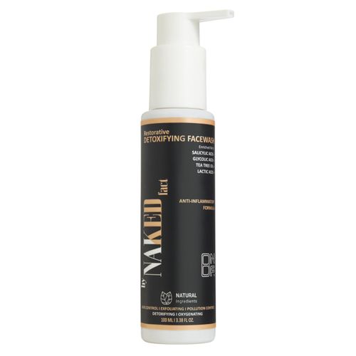 By Naked Fact Detoxifying Anti Acne Face Wash | For Pore Cleansing, Oil Control & Sebum Regulation | Treats Active Acne & Fades Acne Marks | Glycolic Acid & Niacinamide | Suitable For Oily, Combination And Acne-Prone Skin | Men & Women | 100 ml