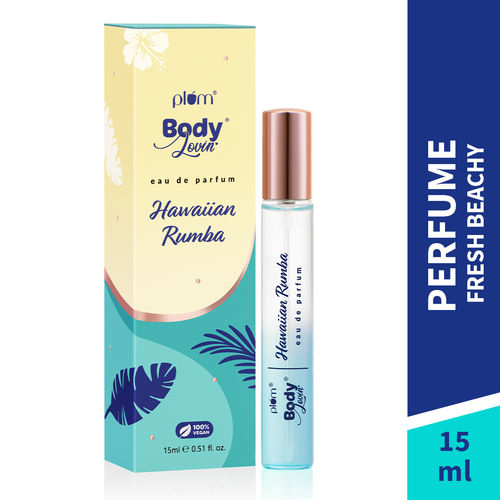 Plum BodyLovin' Hawaiian Rumba Eau De Parfum| Long Lasting & Premium Beachy Fragrance | Luxury Perfume For Women & Men | Mandarin, Gardenia & Vanilla Notes | Travel-Friendly | High On Fun (15 ml)