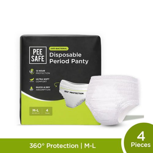 Pee Safe Disposable Period Panties for Women (M-L) - 4 Pc