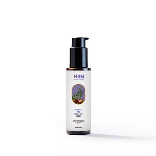 Nature4Nature Rosemary Hair Oil for Hair Growth – Hair Nourishment with Pure Rosemary and Brazil Nut Essential Oil |Controls Hair Fall, Strengthens Roots, for Healthy Scalp & Long Hair |85 ml