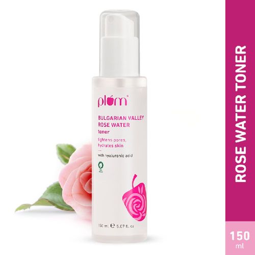 Plum Bulgarian Valley Rose Water Toner |100% Natural Rose Fragrance|Soothes & Tightens Pores - 150 ml