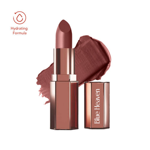Blue Heaven Roseate Soft Matte Lipstick Infused With Argan & Rosehip Oil for Intense Hydration | High Color Payoff | Long Lasting Lipstick for women | Chestnut Brown | 4 gm