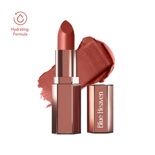 Blue Heaven Roseate Soft Matte Lipstick Infused With Argan & Rosehip Oil for Intense Hydration | High Color Payoff | Long Lasting Lipstick for women | Amber Brown | 4 gm