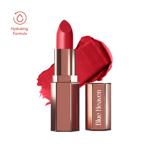 Blue Heaven Roseate Soft Matte Lipstick Infused With Argan & Rosehip Oil for Intense Hydration | High Color Payoff | Long Lasting Lipstick for women | Ruby Red | 4 gm