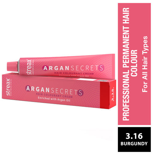 Streax Professional Argan Secret Hair Colourant Cream - Burgundy 3.16 (60 gm)