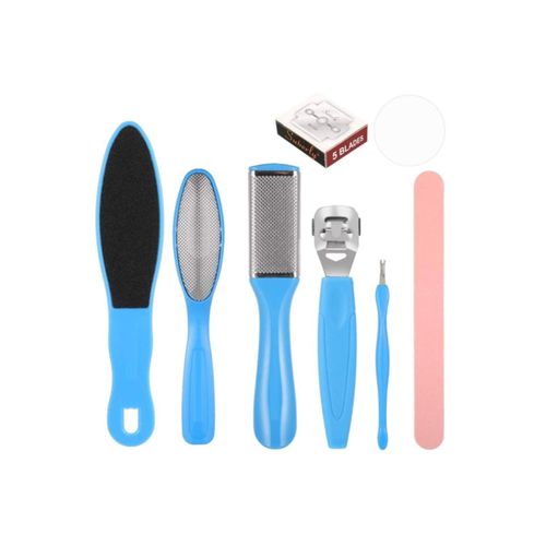 Mepoint Pedicure Tools for Feet - 8 in 1 Pedicure Kit | Foot Scrubber for Dead Skin, Callus Remover, Foot Scraper, Foot File, Pitchfork, Filer for Nail Repair - 1 Set