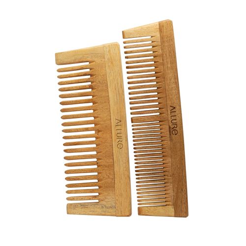 Allure Neem Wood Shampoo and Dual Head Hair Combs (CS-01+CR-01) pack of 2