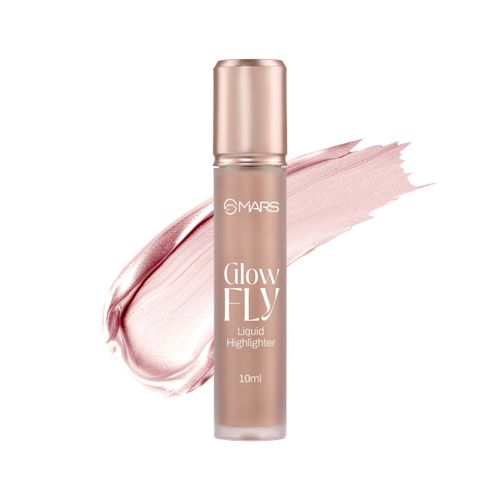 Mars Glow Fly Liquid Highlighter (10 ml) (01-Winged Rose) | Enriched With Sunflower Seed Oil | Radiant Glow | No Chunky Particles | Light-Weight & Long-Lasting | Ultra Blendable Formula