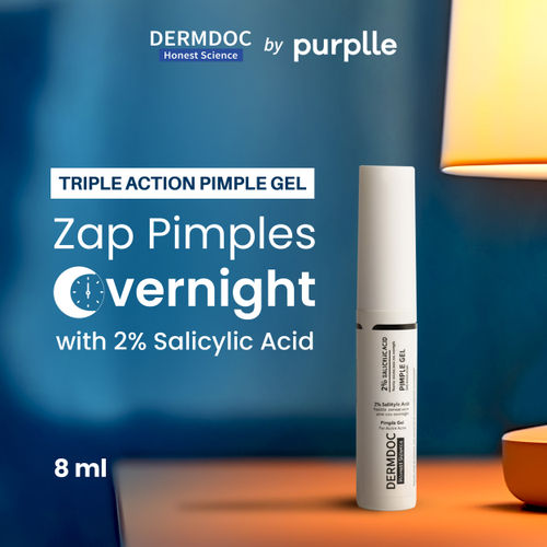 DermDoc 2% Salicylic Acid Pimple Gel (8 ml)| Acne Spot Treatment for Oily & Acne-Prone Skin | Reduces Pimples, Redness & Inflammation | Clears Clogged Pores | Lightweight Fast Absorbing Anti-Acne Gel for Breakouts & Active Pimples