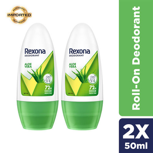 Rexona Aloe Vera Underarm Roll On Deodorant For Women 50 ml (Pack of 2)