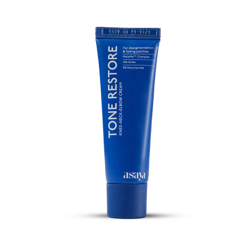 ASAYA Tone Restore Cream for Dark Knees, Elbows & Neck | Depigmenting Cream with MelaMe™ Complex, Kojic Acid, AHAs & Urea | Brightening & Smoothing | Evens skin tone | Smooths rough, textured skin | For Men & Women | 50 gm