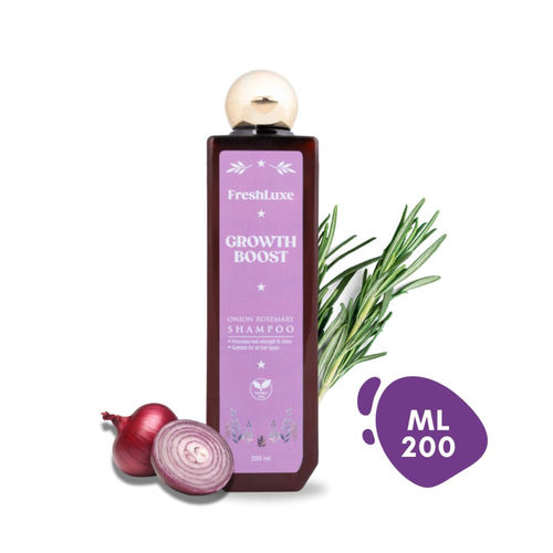 FreshLuxe Growth Boost Shampoo | Onion & Rosemary | Strengthens Hair & Promotes Growth | Unisex | 200 ml