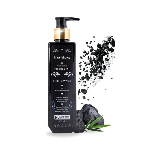FreshLuxe Charcoal & Aloe Vera | Detox Body Wash & Shower Gel | Refreshing & Hydrating Skin | Unisex | 200 ml