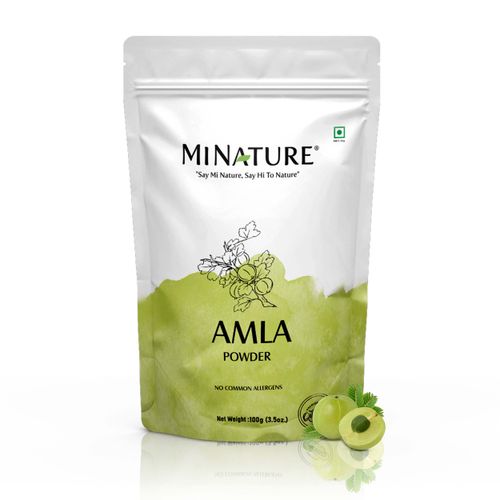 MINATURE Natural Pure Amla Powder for Herbal Hair Care – Finely Ground Indian Gooseberry Powder for DIY Hair mask – 100 gm