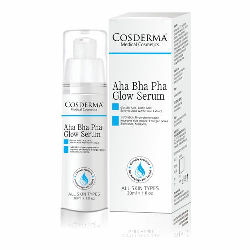 Cosderma AHA BHA PHA Glow Serum | Exfoliating & Brightening Serum 30 ml