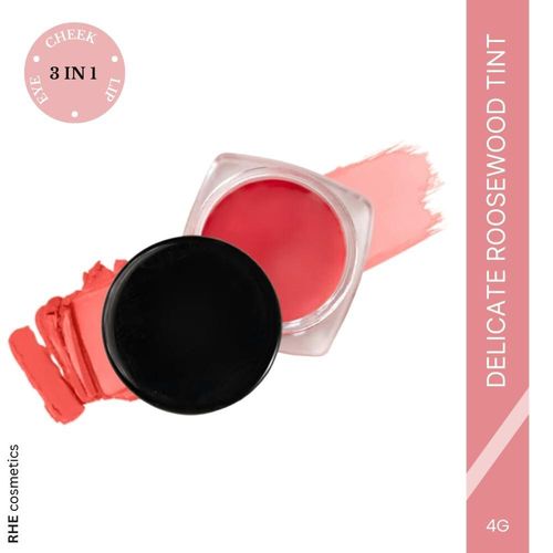 Rhe Cosmetics Lip & Cheek Tint With Vitamin E & Jajoba Oil For Eyelids & Cheek - Delicate Rosewood (4 gm)