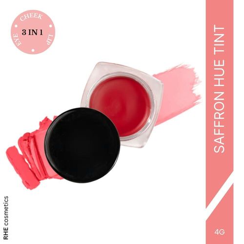 Rhe Cosmetics Lip & Cheek Tint With Vitamin E & Jajoba Oil For Eyelids & Cheek - Saffron Hue (4 gm)