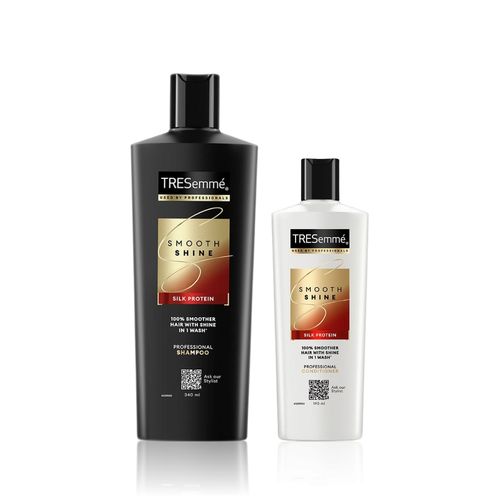 TRESemme Smooth & Shine Shampoo (340 ml) + TRESemme Smooth & Shine Conditioner (190 ml) Combo of 2 Haircare kit