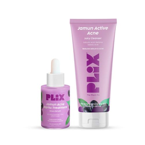 PLIX Jamun Face Wash (100 ml) and Acne Marks Serum (30 ml) Combo of 2 For Acne spots & Oil Control, For Breakouts | Oily & Acne Prone Skin | Women & Men