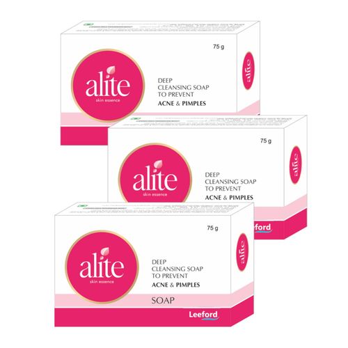 Alite Anti Acne Soap With Tea Tree Oil & Salicylic Acid | Full-body Cleansing (75 gm) Pack of 3