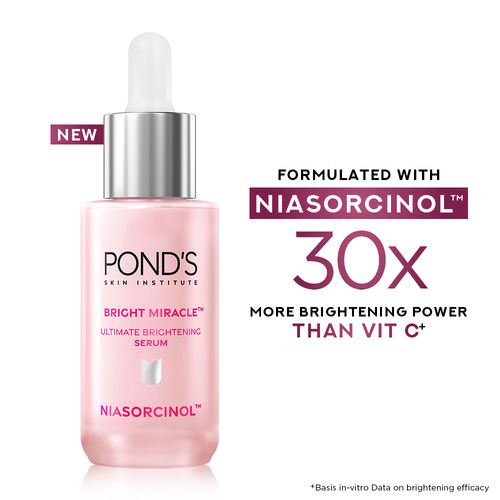 Pond’s Bright Miracle Ultimate Brightening Serum with Niasorcinol, 30X better than Vit C, 15 ml