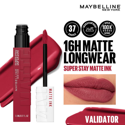 Maybelline New York Superstay Matte Ink Liquid Lipstick - 16H Longwear Matte | Validator - 5 ml