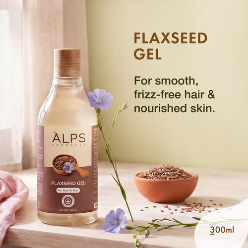 Alps Goodness Flaxseed Gel (300 ml) | For Hair & Skin | Frizz-Control | Smoothening | Moisture Rich | Soft Long Hair