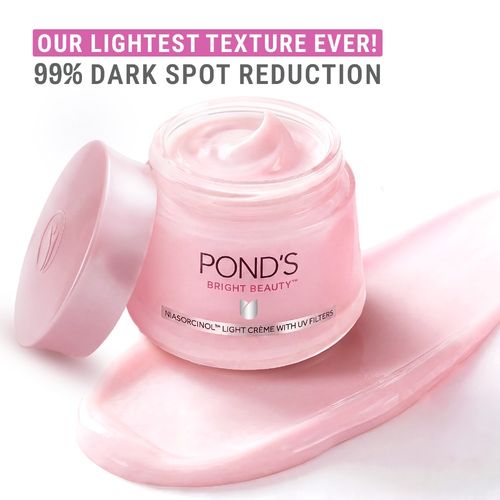Pond's Bright Beauty Light Cream with UV Filter, Niasorcinol, Fades Dark Spots, Brightens Skin, 50 gm