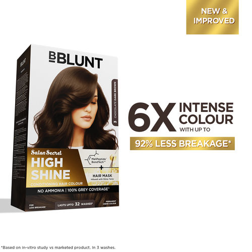 BBLUNT Salon Secret High Shine Conditioning Hair Colour - Chocolate Dark Brown 130 gm