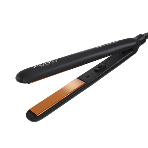 IKONIC PROFESSIONAL Simply Straight Hair Straightener for Women Super Slim Rose Gold 1 inch Plates Compact Design Quick Heat Up Process Auto Controlled Heat Setting Suitable for all Hair Type, Black 1 pc | gift for women