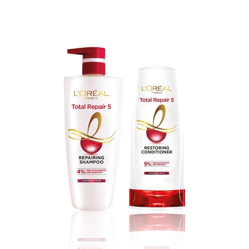 L'Oreal Paris Total Revitalization Hair Care kit (Total Repair 5 Shampoo (1000 ml) & Total Repair 5 Restoring Conditioner (180 ml))Combo of 2