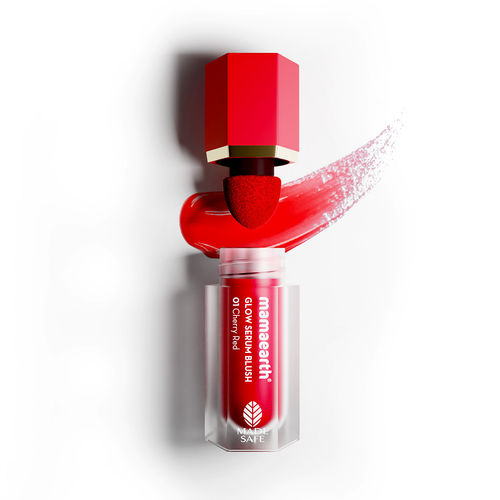 Mamaearth Glow Serum Blush with Vitamin C & Cherry Extract - 5 ml - Cherry Red Serum Formula | Long-lasting | Blendable, Water-like Texture