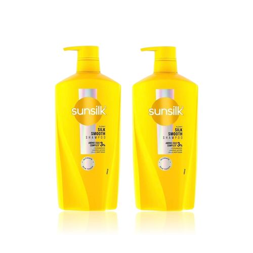 Sunsilk Flowy Silk Smooth Shampoo (650 ml) pack of 2