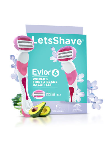 LetsShave Evior 6 Razor – World’s First 6 Blades, Aloe Bar | Smooth Shave for Bikini & Body 1 pc