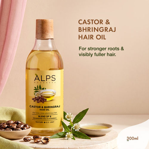 Alps Goodness Castor & Bhringraj Hair Oil | Hair Fall Control | Hair Growth | 300 ml