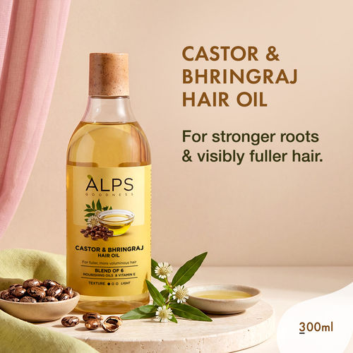 Alps Goodness Castor & Bhringraj Hair Oil | Hair Fall Control | Hair Growth | 300 ml