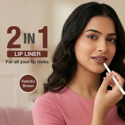 NY Bae 2-in-1 Lip Liner & Lip Colour - Shade- Kaduku Brown | Smooth Creamy Glide | Rich Colour Payoff | Matte, Non-Drying | Easy to Line & Fill | 6 Indian-Skin-Friendly Shades