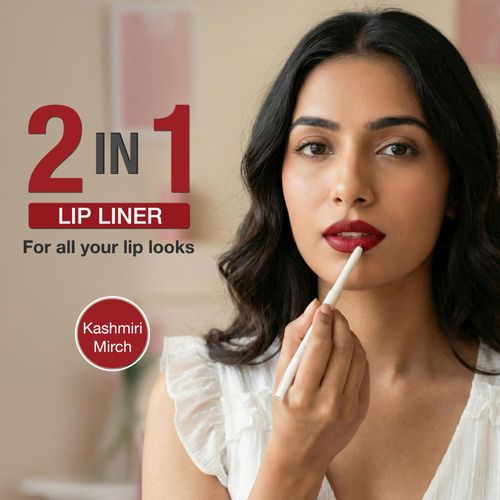 NY Bae 2-in-1 Lip Liner & Lip Colour - Shade- Kashmiri Mirch | Smooth Creamy Glide | Rich Colour Payoff | Matte, Non-Drying | Easy to Line & Fill | 6 Indian-Skin-Friendly Shades