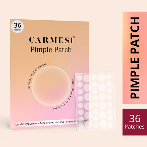Carmesi Pimple Patch For Face | 36 Hydrocolloid Pimple Patches | 2% w/w Salicylic Acid, Neem, Cica | Helps Reduce Pimples, Redness & Irritation | Absorbs Excess Oil | Safe for All Skin Type 1 pc