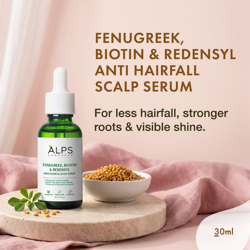 Alps Goodness Anti Hairfall Scalp Serum with Fenugreek Biotin and Redensyl (30 ml) | Methi Hair Serum | Silicone & Sulphate Free | Hair Growth Serum For All Hair Types