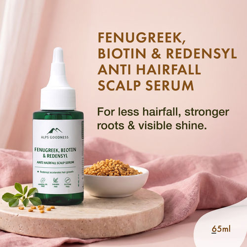 Alps Goodness Fenugreek, Biotin and Redensyl Anti Hairfall Scalp Serum (65 ml) I Hair Growth Serum I Methi Hair Serum I Hair Loss Prevention I For all hair types&nbsp;