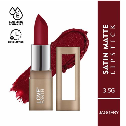 Love Earth Satin Matte Lipstick - Jaggery 3.5 gm
