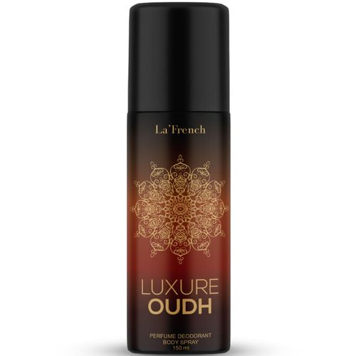 La French Luxure Oudh Unisex Deodorant | Long Lasting Body Spray | Refreshing Oud Aroma | 150 ml