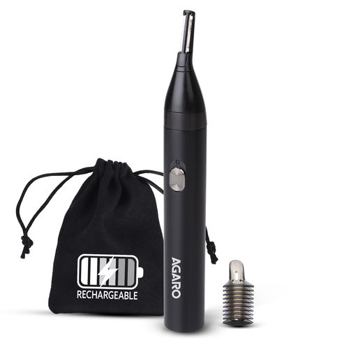 AGARO Nose & Ear Hair Trimmer, Eyebrow Trimming, Rechargeable, Stainless Steel Blade, Face Grooming, Men & Women, NT1727 - 1 pc