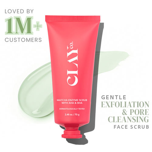 Clayco Matcha Enzyme Scrub with AHA & BHA | 70 gm